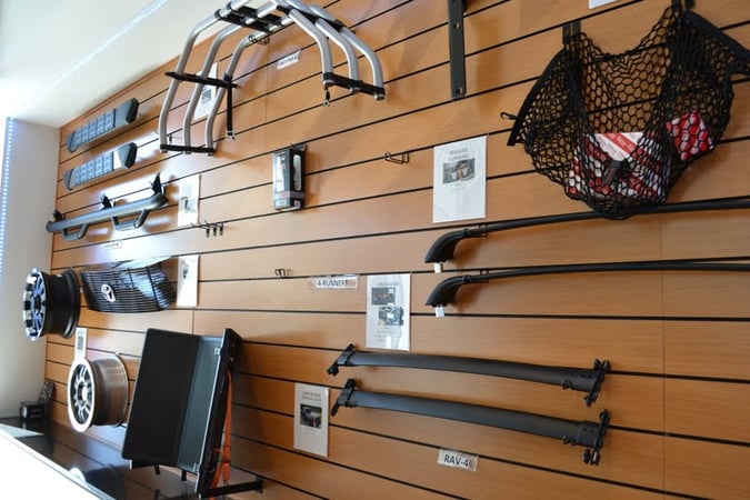 Wall of accessories