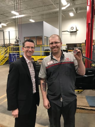 Andrew was presented an Insignia Challenge Coin for 2016 for Rudy Luther Toyota