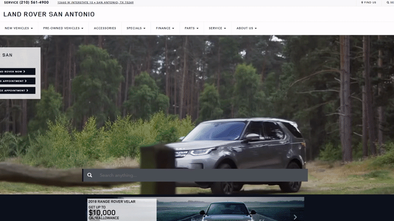 Land Rover San Antonio website uses Insignia's accessory selling site