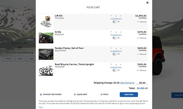 Insignia OnTrack Online Cart