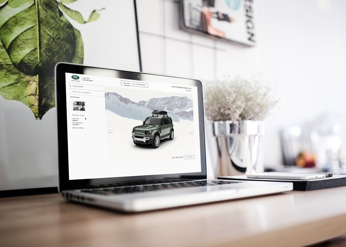 A red Subaru displayed on an ipad