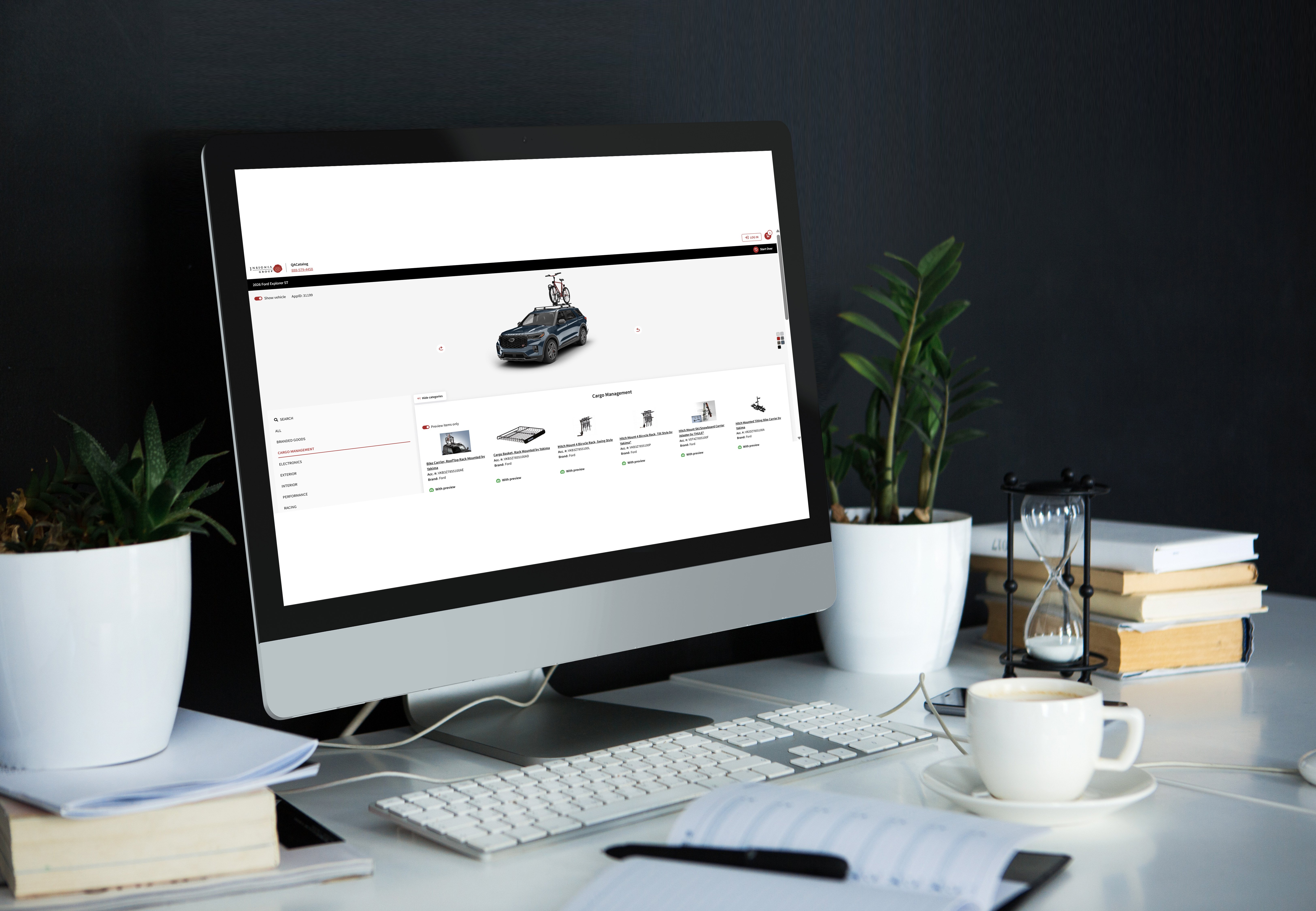 A Ford displayed on the Insignia Group system