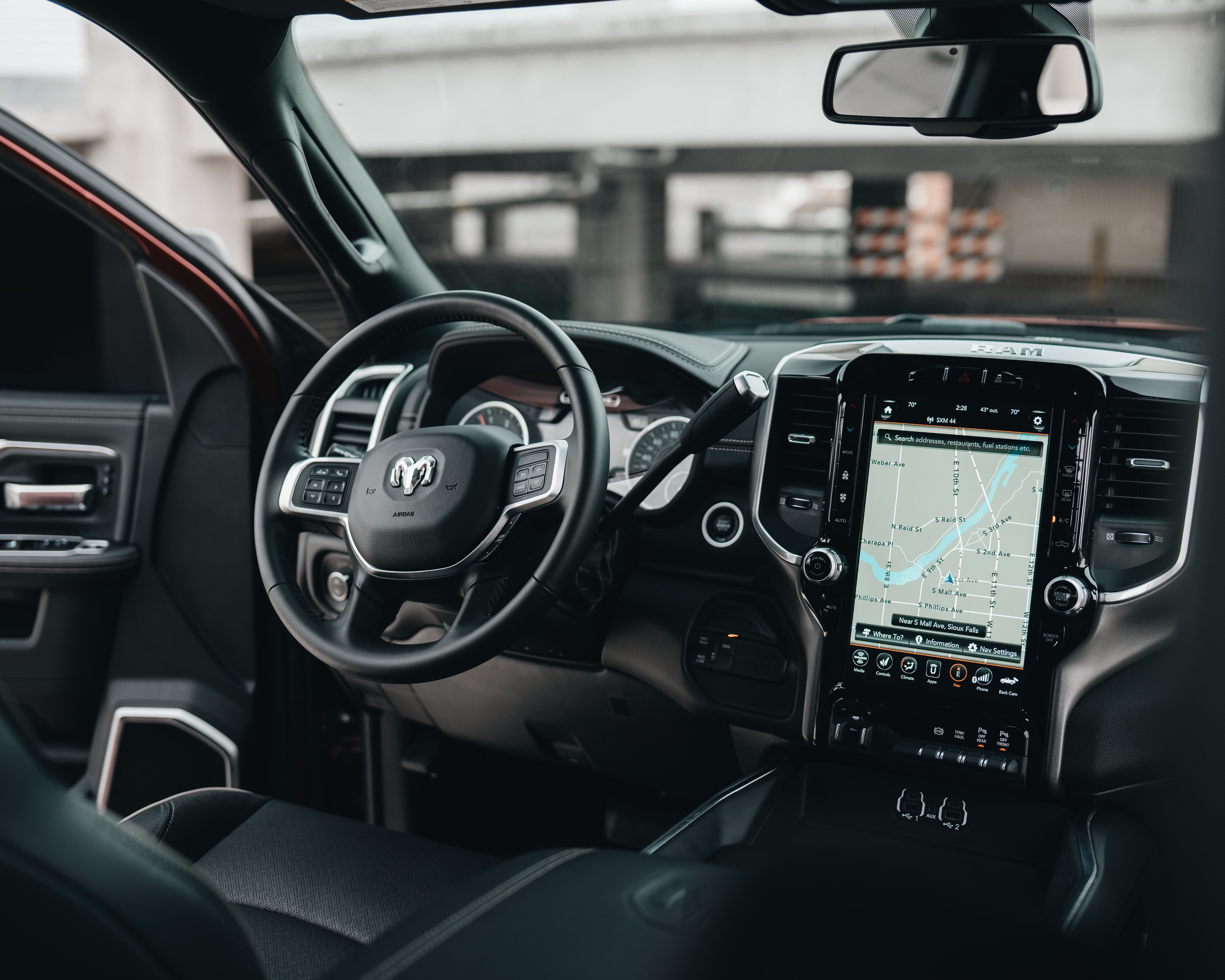 ram truck with 12 inch infotainment center