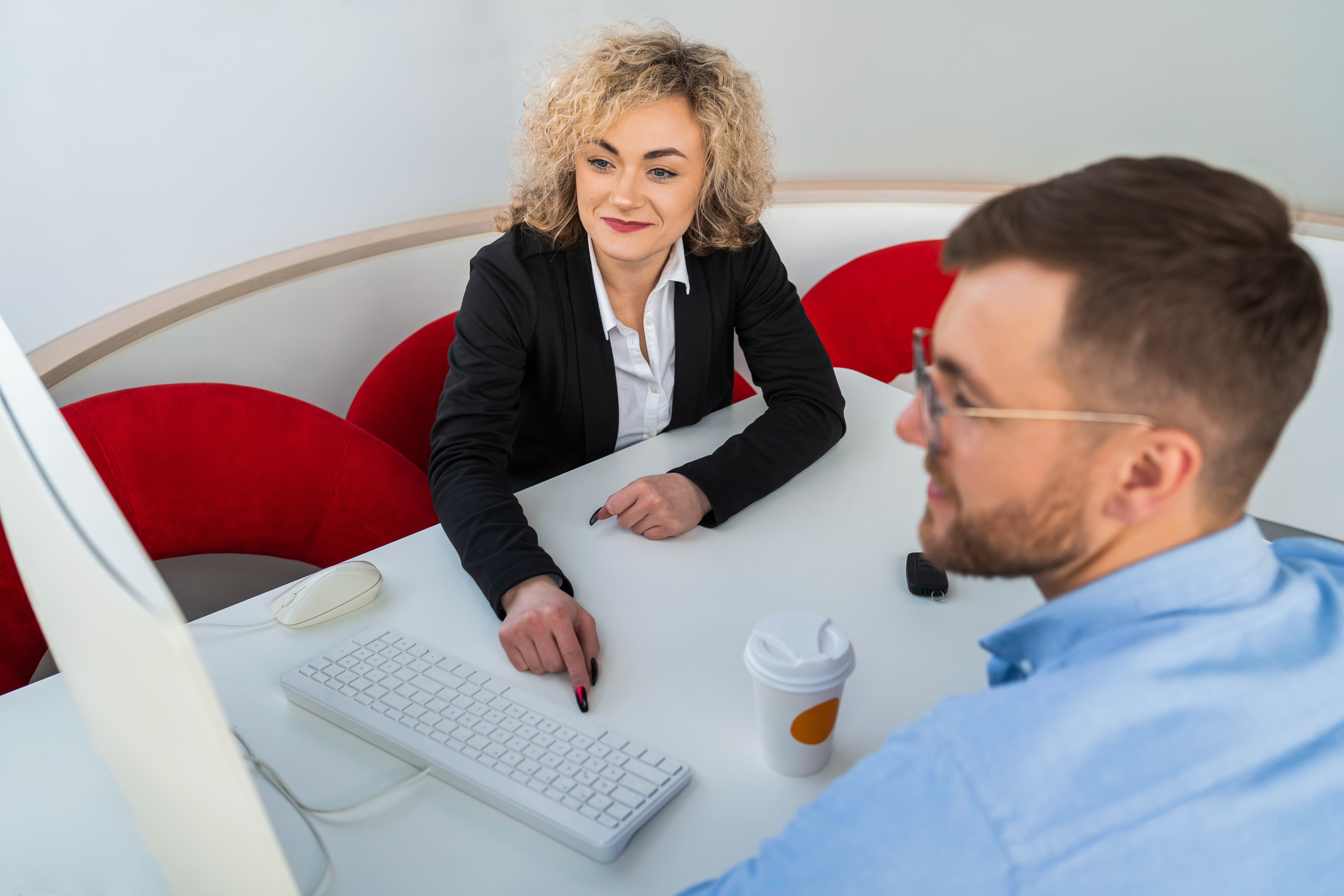 salesperson at car dealership