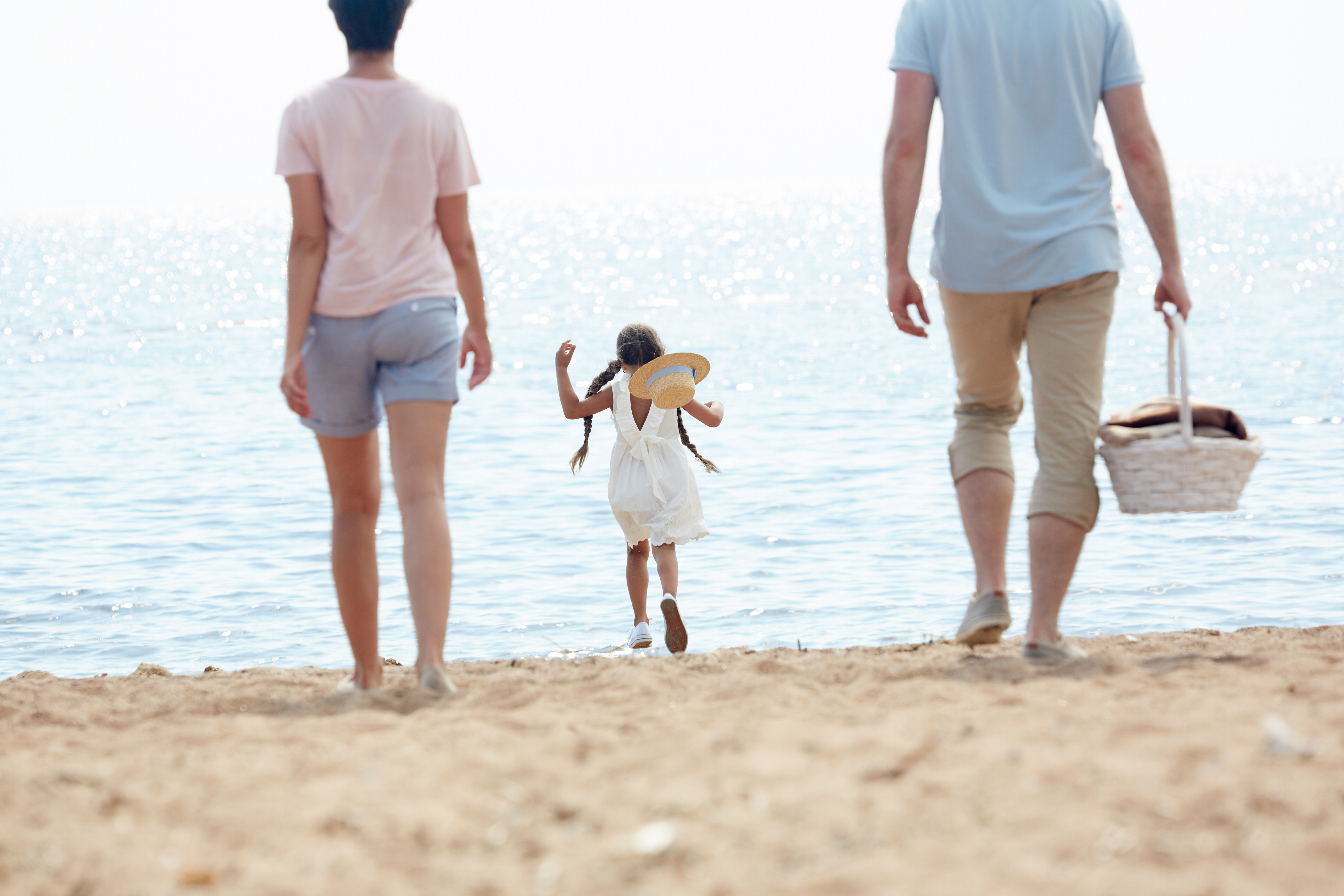 family at beach