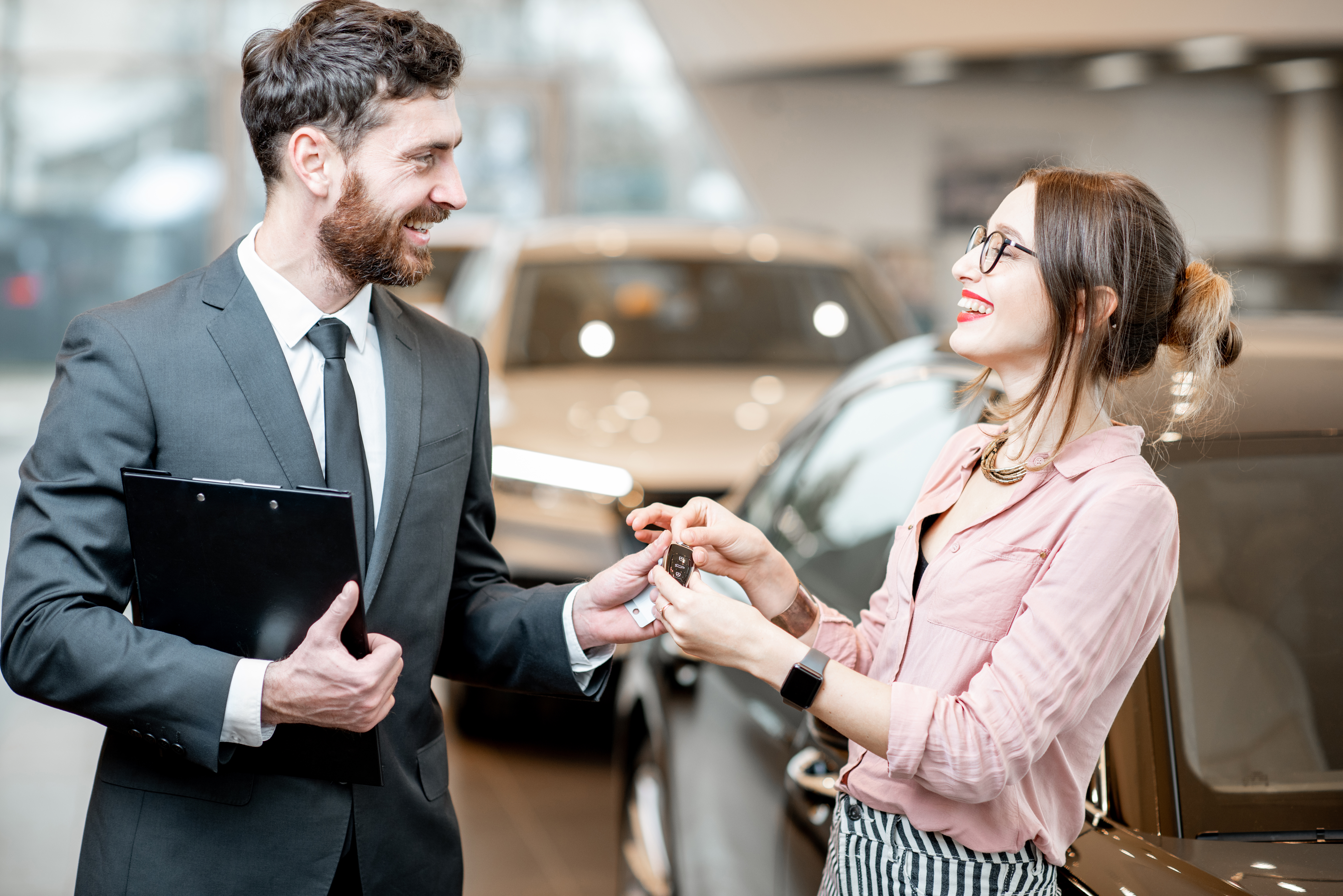 salesperson at car dealership